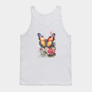 A butterfly with flowers Tank Top